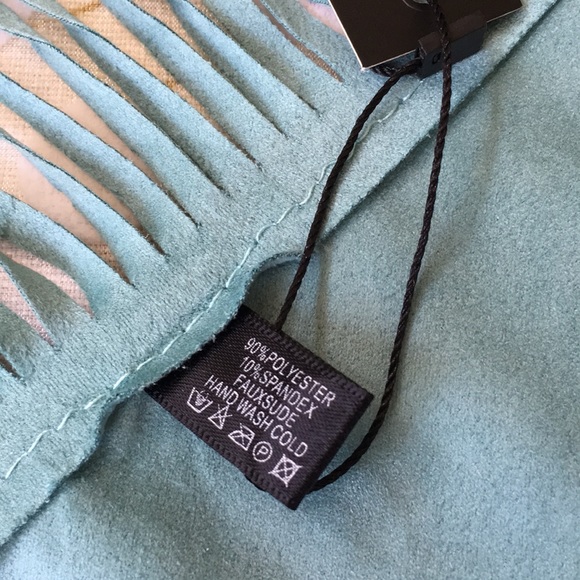 Ultra Suede Santa Fe Triangular Fringe Trim Shawl - Picture 6 of 6